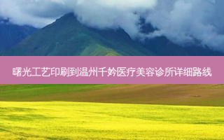曙光工艺印刷到温州千妗医疗美容诊所详细路线