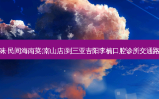 创味·民间海南菜(南山店)到三亚吉阳李楠口腔诊所交通路线
