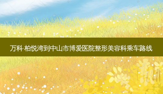 万科·柏悦湾到中山市博爱医院整形美容科乘车路线-第1张图片-臻颜网 万科·柏悦湾到中山市博爱医院整形美容科乘车路线-第1张图片-臻颜网