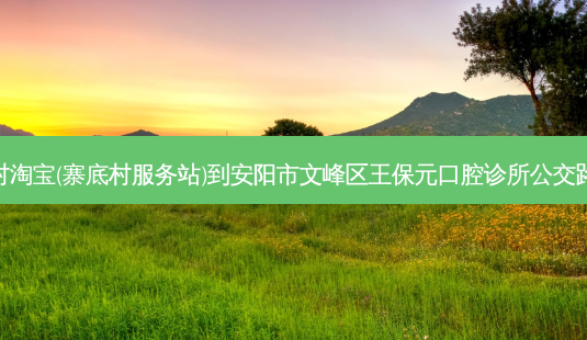 农村淘宝(寨底村服务站)到安阳市文峰区王保元口腔诊所公交路线-第1张图片-臻颜网 农村淘宝(寨底村服务站)到安阳市文峰区王保元口腔诊所公交路线-第1张图片-臻颜网